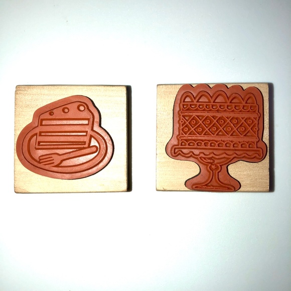 STUDIO 18 Birthday Cake Rubber Stamp Set of 2 RARE, NEW! - Picture 3 of 16